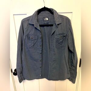 The North Face Men’s Blue Cotton Button Down Shirt Jacket Size Medium M